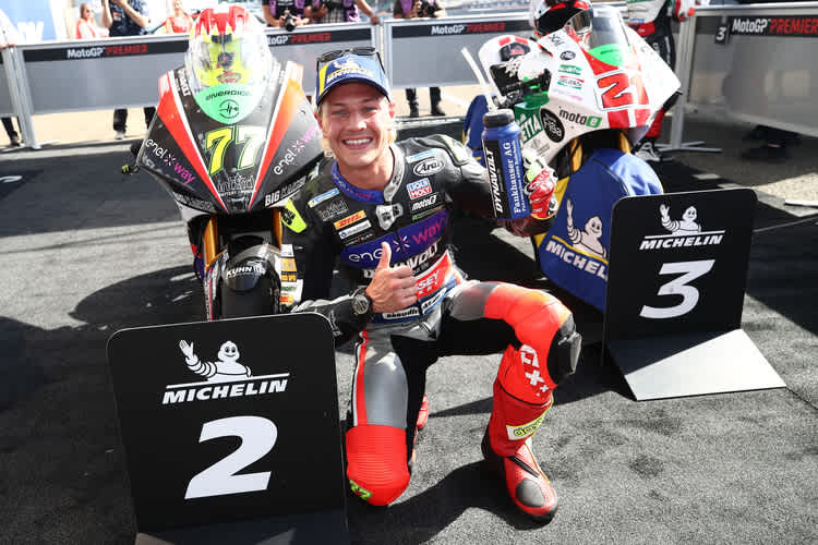 Der Schweizer Dominique Aegerter musste sich in Le Mans letztlich mit dem vierten Platz begnügen 