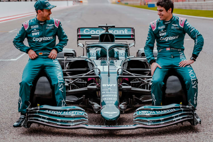 Sebastian Vettel und Lance Stroll mit ihrem Aston Martin