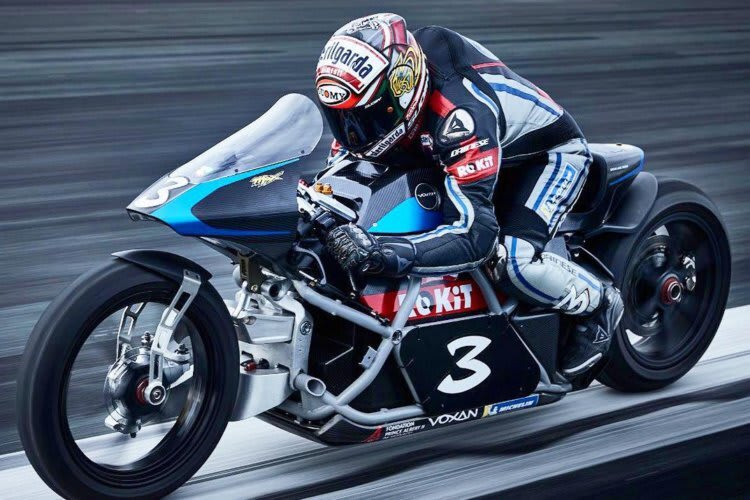 Max Biaggi mit der elektrischen Voxan