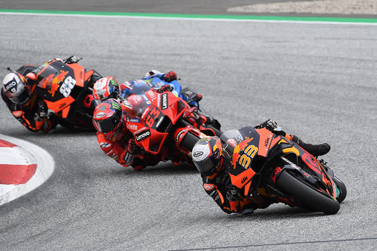 Im Rennen: Binder (33) vor Bagnaia (63), Rins und Oliveira
