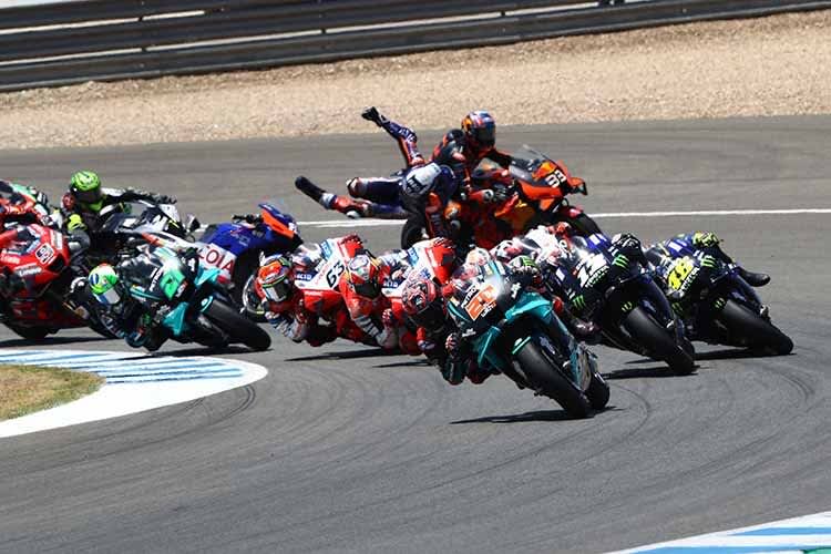 Jerez-GP, erste Runde, erste Kurve: Binder (33) torpediert Oliveira 