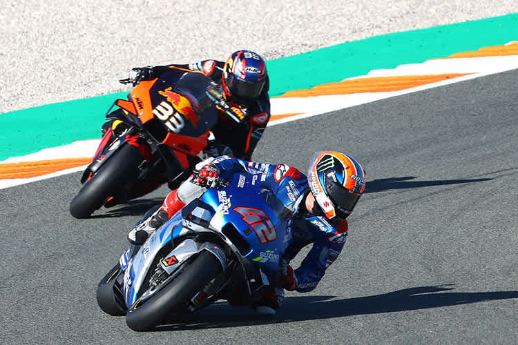 Spannendes Duell: Alex Rins (42) brauste auf Platz 4, Binder (33) kassierte 11 Punkte für Platz 5