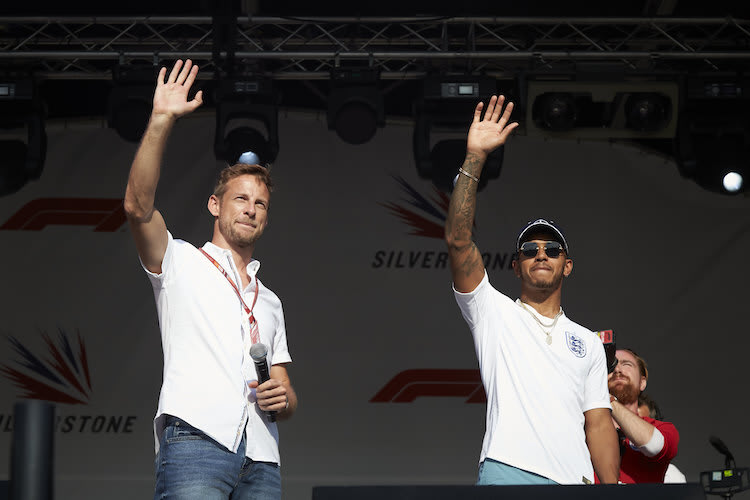Jenson Button und Lewis Hamilton 2019 in Silverstone