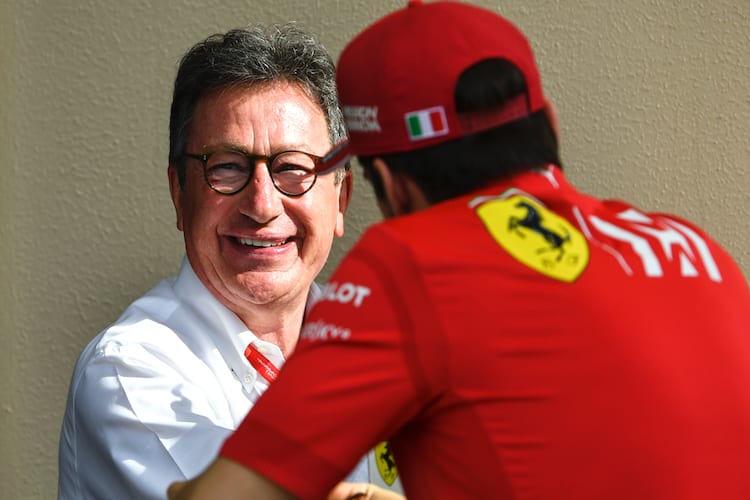 Mattia Binotto, Louis Camilleri und Charles Leclerc