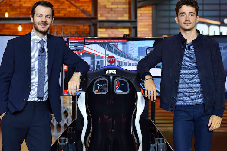 Alessandro Cattelan mit Charles Leclerc
