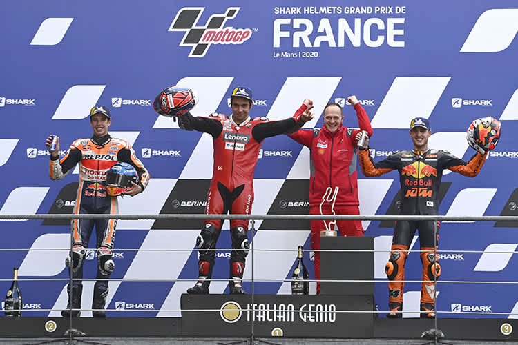 Die Top-3 von Le Mans: Alex Marquez, Danilo Petrucci und Pol Espargaro