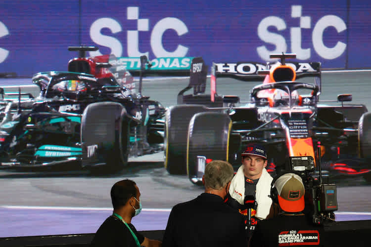 David Coulthard mit Max Verstappen in Saudi-Arabien