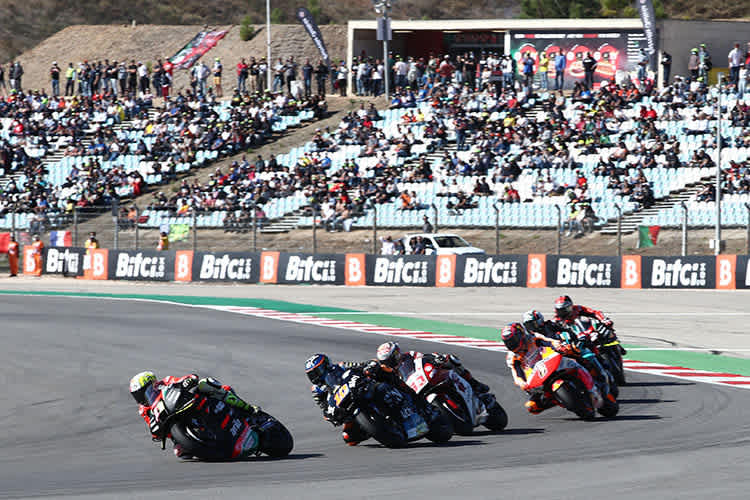 Heftige Positionkämpfe: Aleix Espargaró (41) vor Marini, Nakagami, Bradl, Dovizioso und Viñales