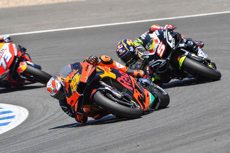 Im Rennen: Pol Espargaró (44) vor Zarco (5) und Alex Márquez (73)