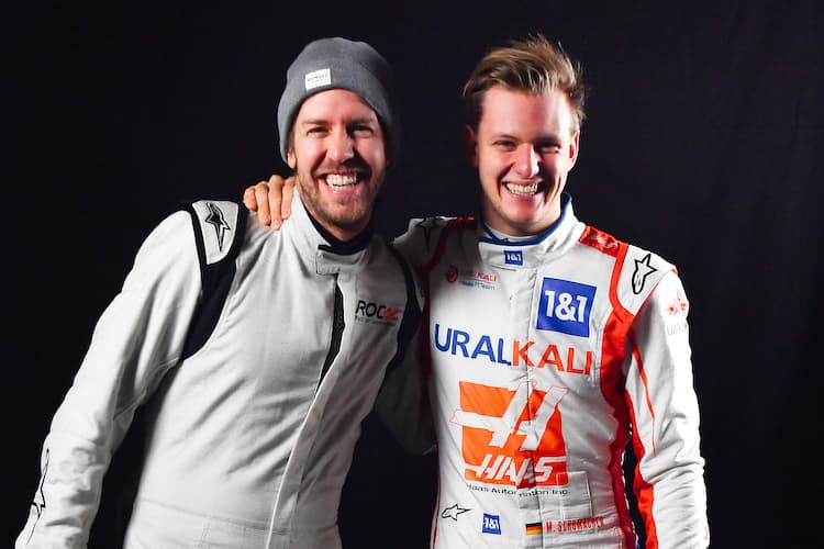 Sebastian Vettel und Mick Schumacher