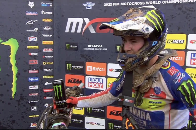 Jago Geerts gewann den ersten Lauf in Kegums