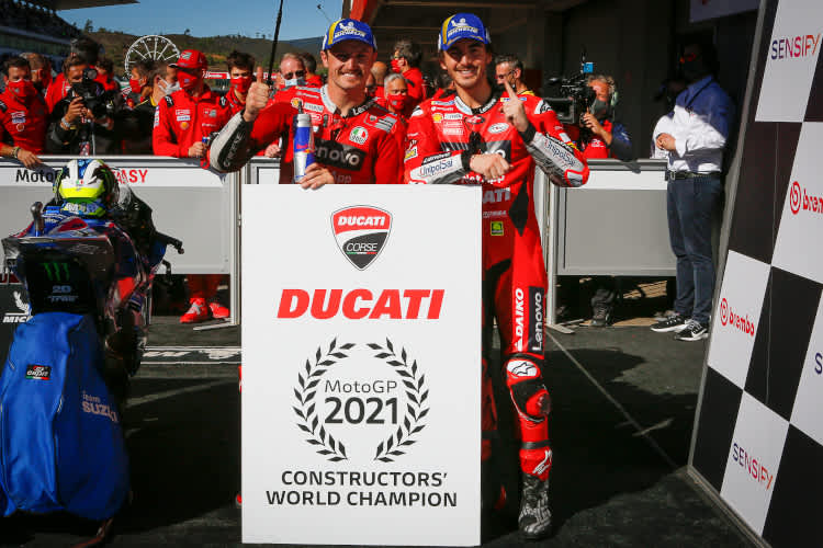Pecco Bagnaia und Jack Miller feierten zuletzt in Portimão ein Doppel-Podium und den Gewinn der Konstrukteurs-WM