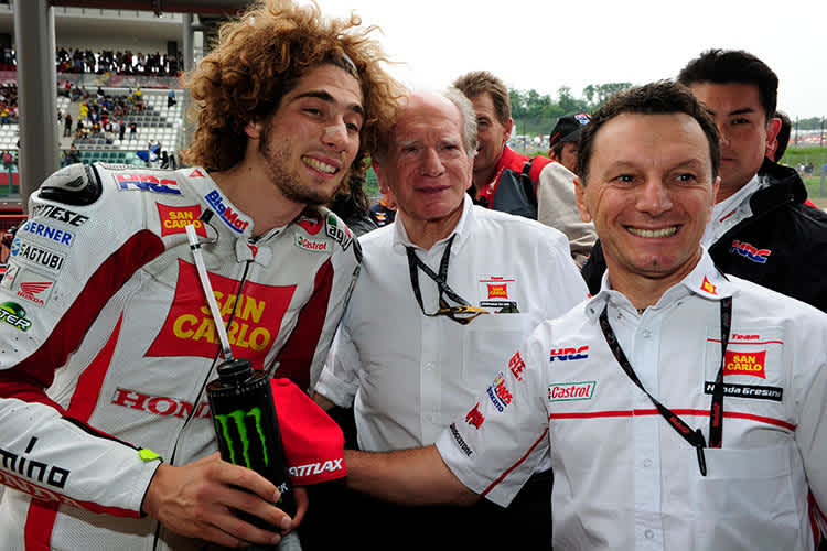 Fausto Gresini 2011 in Misano mit Marco Simoncelli