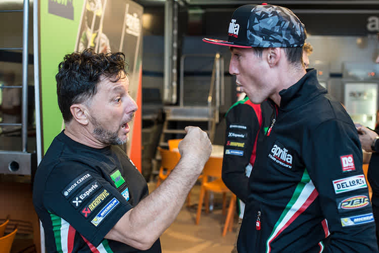 Fausto Gresini mit Aprilia-Star Aleix Espargaró