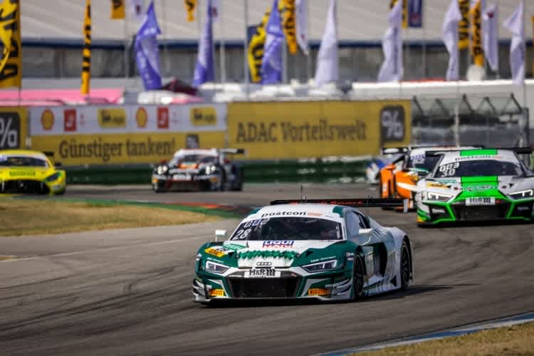 Einer der Audi R8 LMS von Land-Motorsport aus dem ADAC GT Masters
