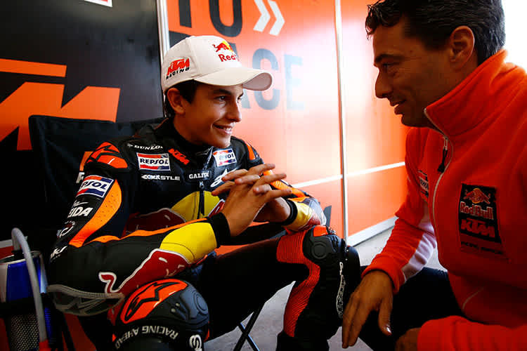 Phillip-Island-GP 2009: Francesco Guidotti bei KTM mit Marc Márquez in der 125-ccm-Klasse