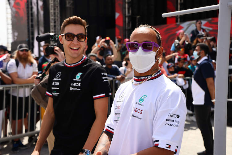 George Russell und Lewis Hamilton