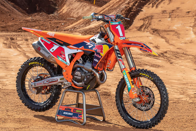 Ob und von wem die Werks-KTM von Jeffrey Herlings in Matterley Basin bewegt wird, ist im Moment noch offen
