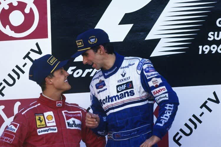 Damon Hill mit Michael Schumacher