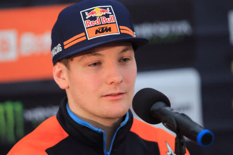 René Hofer nach seinem ersten WM-Podium in der Pressekonferenz 