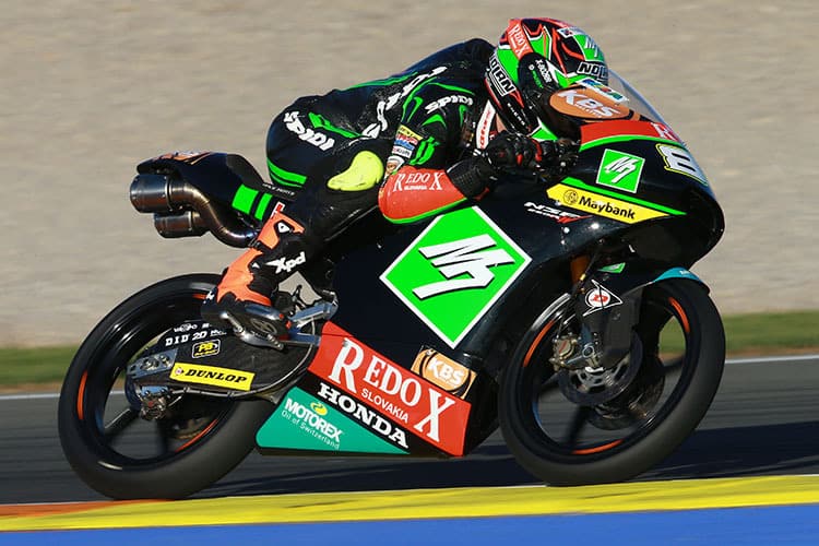 Jakub Kornfeil 2016 auf der Moto3-Maschine mit M7-Sponsorship