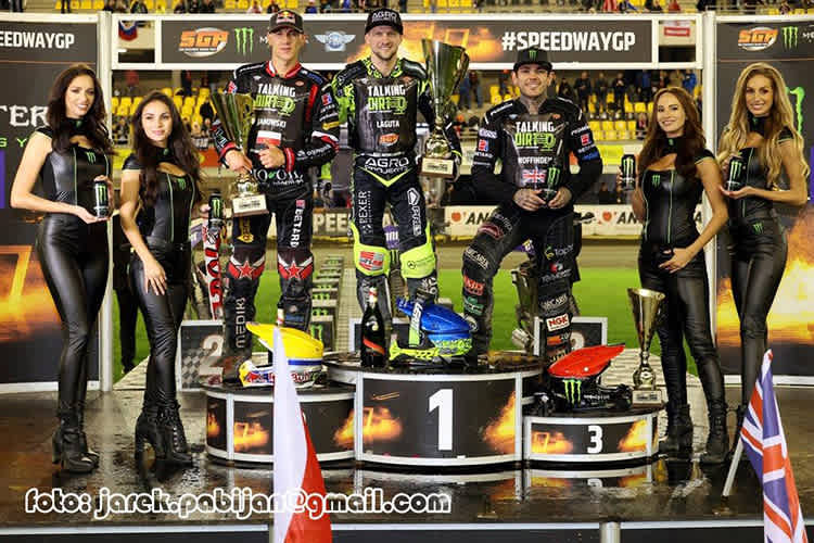 Die Top-3 von Thorn: Maciej Janowski, Artem Laguta und Tai Woffinden (v.l.)