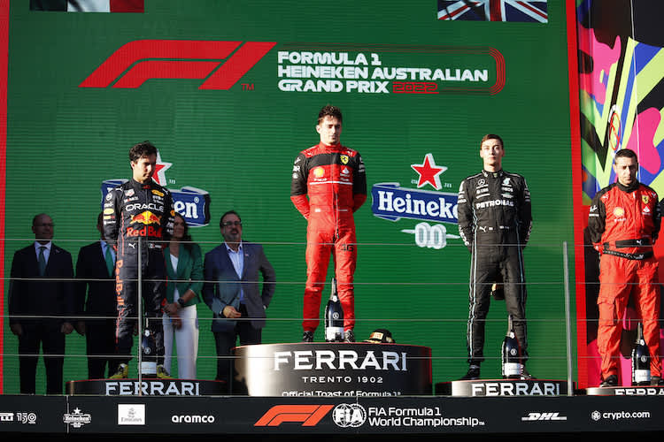 Das Siegerpodest nach dem Australien-GP