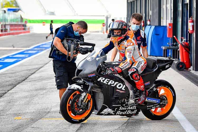 Marc Márquez mit der 2022-Honda beim Misano-Test