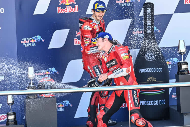 Pecco Bagnaia und Jack Miller: Nach dem Doppelsieg ist man bei Ducati bestens gelaunt