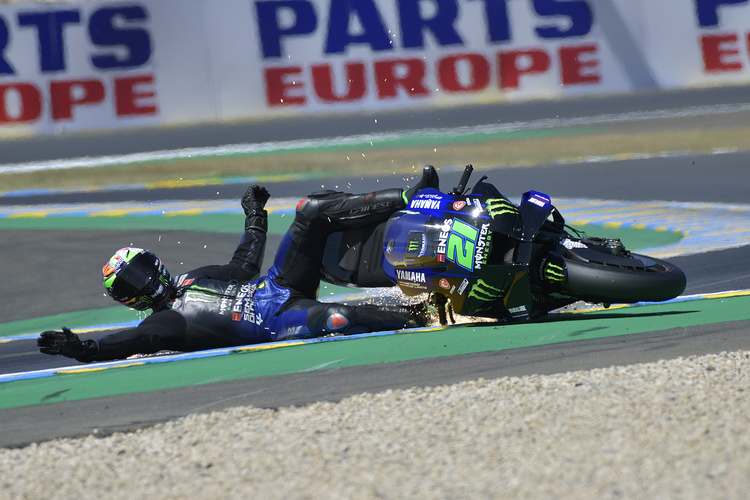 In der Schikane verlor Morbidelli die Kontrolle über seine Yamaha M1