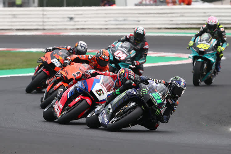 In guter Gesellschaft: Morbidelli (21) vor Bradl (6), Petrucci, Oliveira, Dovi und Rossi