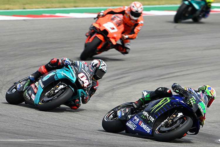 Harte Fights: Morbidelli (21) vor Dovizioso (04), Lecuona (27) und Rossi
