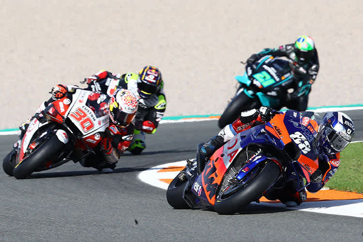 Im Rennen: Miguel Oliveira (88) vor Nakagami (30), Zarco und Morbidelli