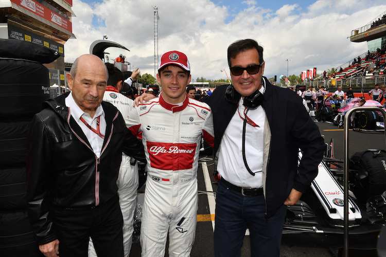 Barcelona 2018: Peter Sauber, Charles Leclerc, Pascal Picci