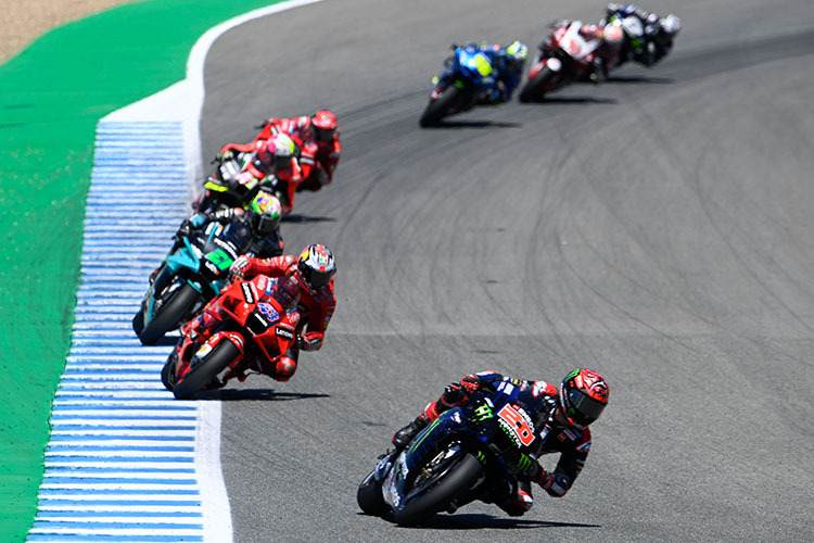 In der Anfangsphase: Quartararo (20) vor Miller und Morbidelli