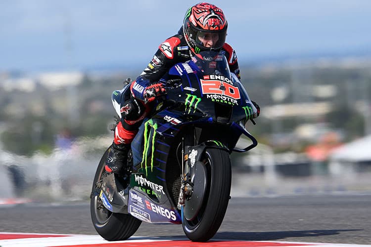 Fabio Quartararo schimpfte über die vielen Bodenwellen in Texas