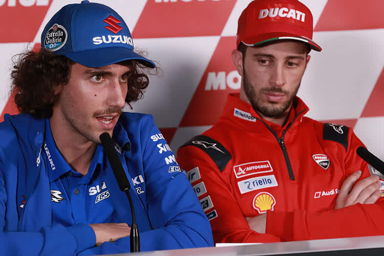 Suzuki-Star Alex Rins mit WM-Leader Andrea Dovizioso