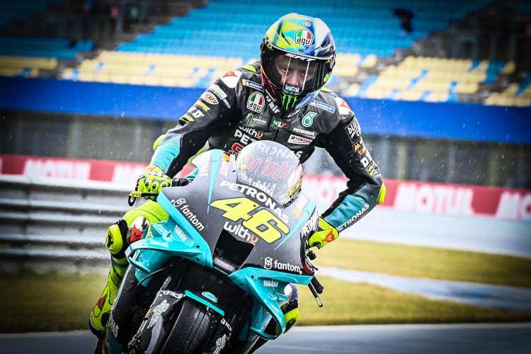 Valentino Rossi im Regen von Assen