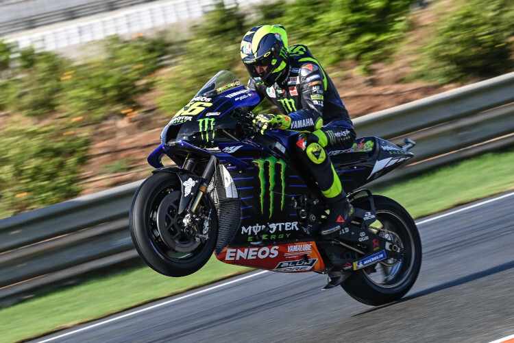 Valentino Rossi war sichtlich froh darüber, wieder auf seiner M1 zu sitzen