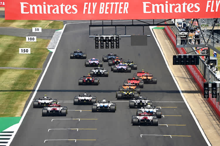 Start zum Grossen Preis von 70 Jahren Formel 1 in Silverstone 2020
