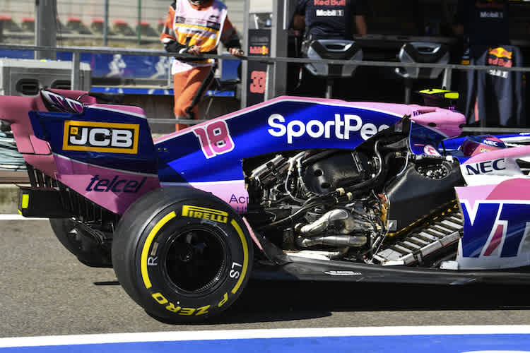 Lance Stroll nach einem kleinen Missgeschick in Belgien 2019
