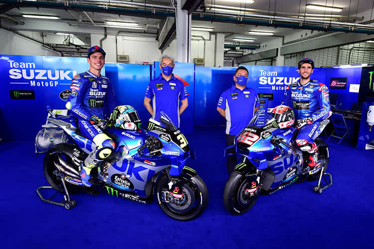 Suzuki mit Joan Mir (links) und Alex Rins: Noch 14 Rennen, dann ist Schluss