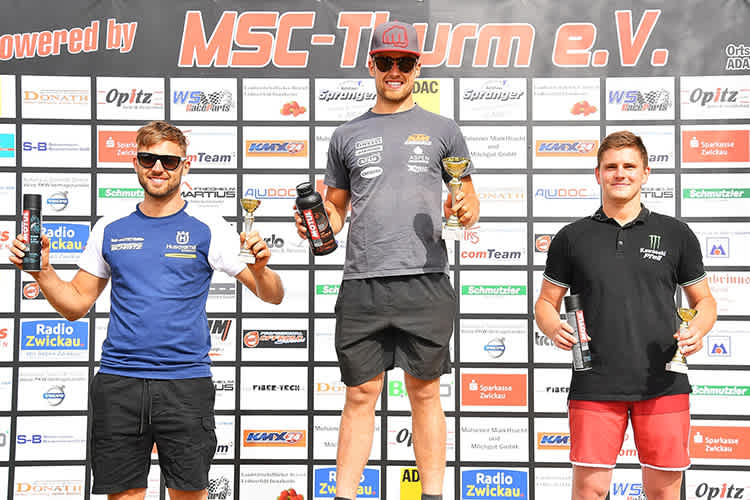 Siegerehrung: Tim Koch, Tom Koch und Stephan Büttner (v.l.)