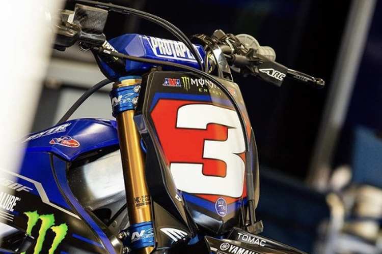 Die Yamaha von Eli Tomac mit dem Redplate des Tabellenführers