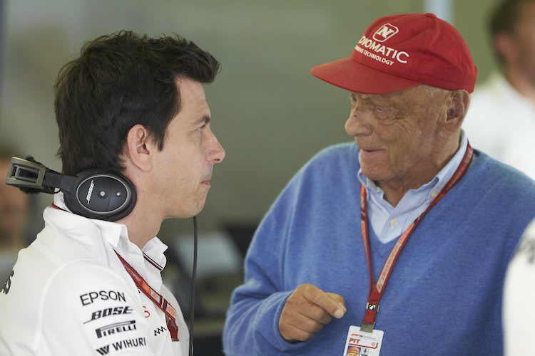 Toto Wolff 2018 mit Niki Lauda