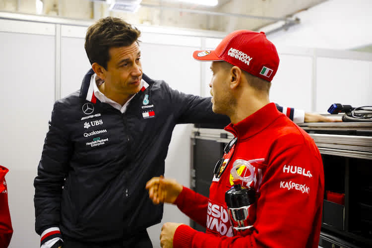 Sebastian Vettel und Toto Wolff in Monaco 2017