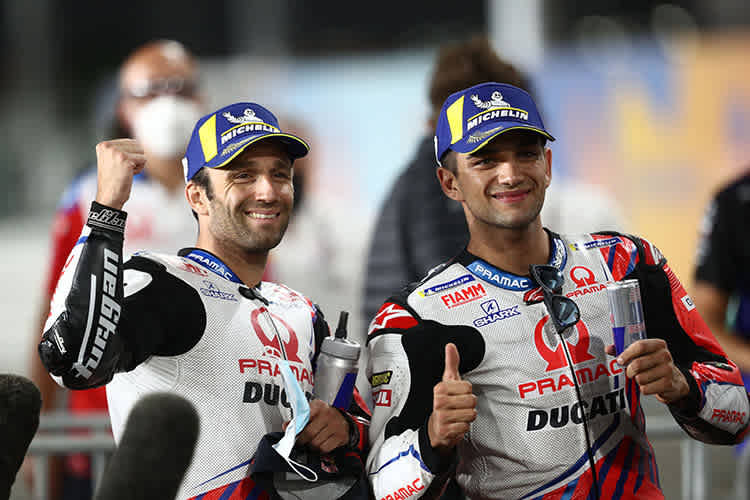 Jubel bei Pramac-Ducati: Zarco (links) und Martin waren die Schnellsten