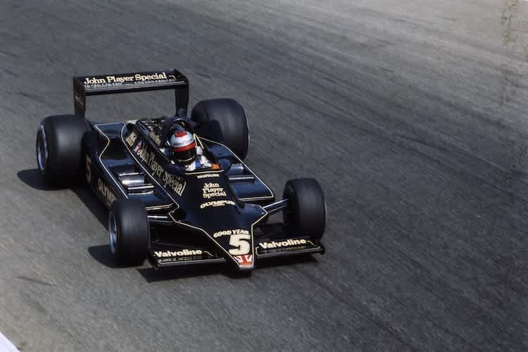 1978: Mario Andretti mit dem Lotus 79 in Monza