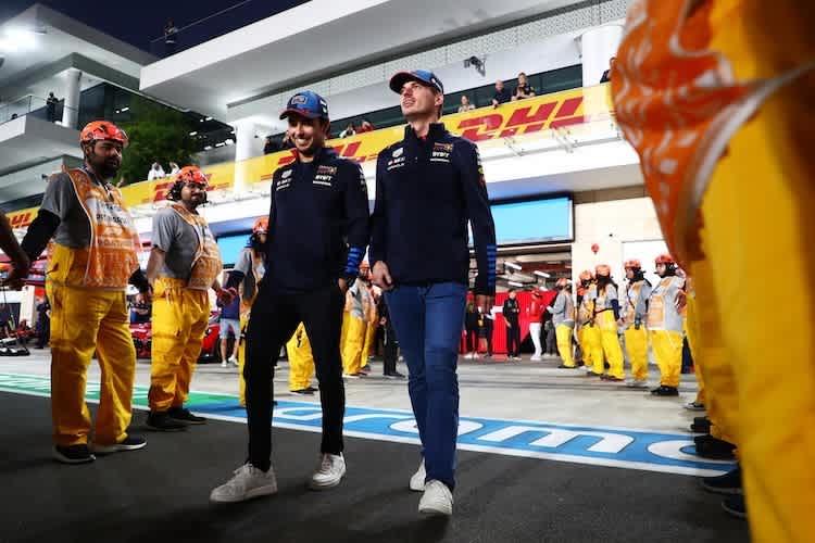 Sergio Pérez und Max Verstappen 2024 in Katar