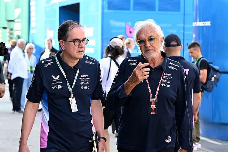 Renault-CEO Francois Provost mit Alpines Berater Flavio Briatore